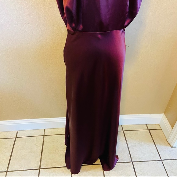 Lulus Classic Elegance Wine Satin Maxi Dress - Picture 9 of 11